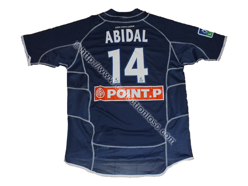 Maillot du LOSC porté par Eric ABIDAL en Coupe de la Ligue édition 2003/2004