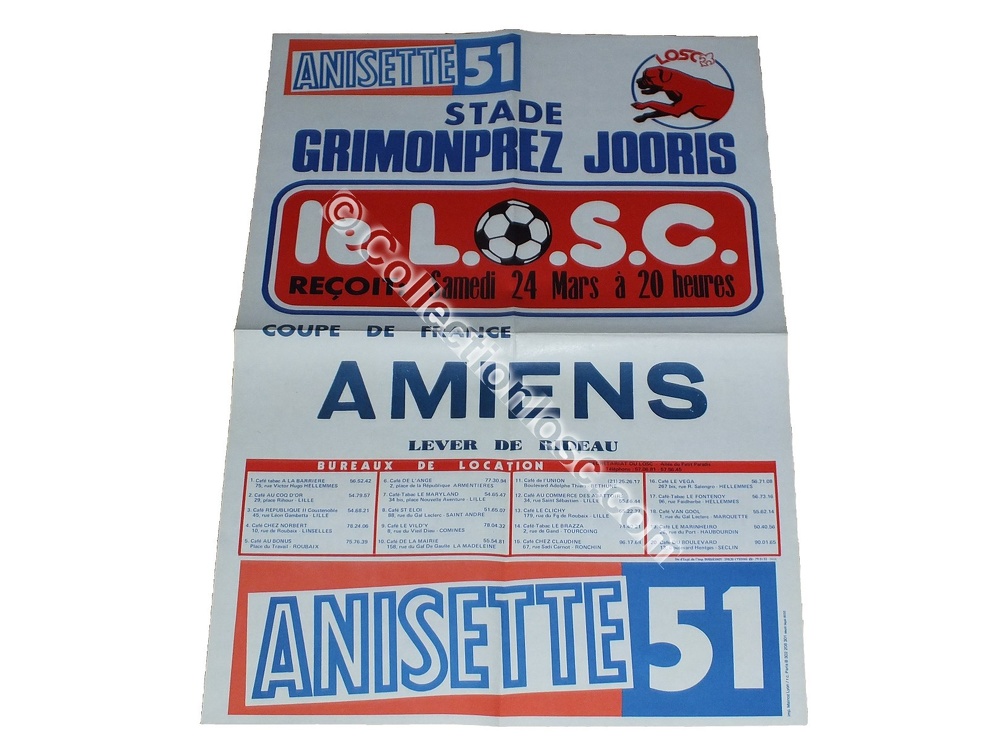 Fanion Lille Losc / FC Mulhouse – Coupe De France 1989 – Vintage Foot