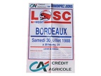 Affiche foot ancienne LILLE LOSC BORDEAUX FCGB 1988/1989