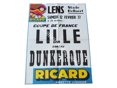 Affiche foot ancienne LILLE LOSC USLD coupe de France 1976/1977