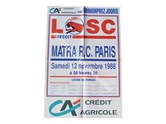 Affiche foot ancienne LILLE LOSC MATRA RACING RCP 1988/1989