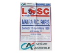 Affiche foot ancienne LILLE LOSC MATRA RACING RCP 1988/1989