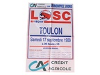 Affiche foot ancienne LILLE LOSC SCT TOULON 1988/1989