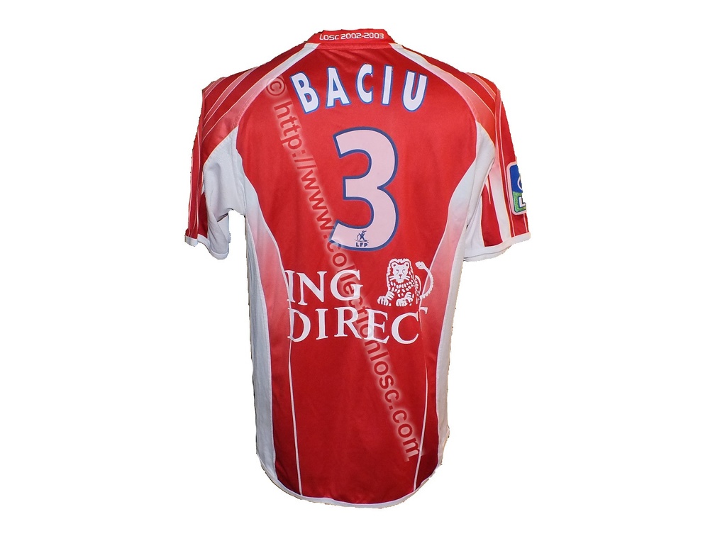 Maillot du LOSC porté par Marius BACIU en L1 saison 2002/2003