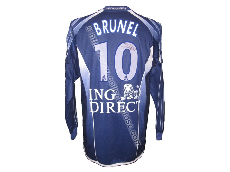Maillot du LOSC porté par Philippe BRUNEL en Championnat de Ligue 1 lors de la Saison 2002-2003 brunel-0203-dos.jpg