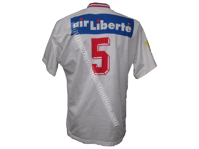 Maillot du LOSC porté par Cédric CARREZ en Championnat de Division 1 lors de la Saison 1995-1996 carrez-9596-dos.jpg