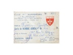 Carte abonné foot LILLE LOSC supporters 1950/1951