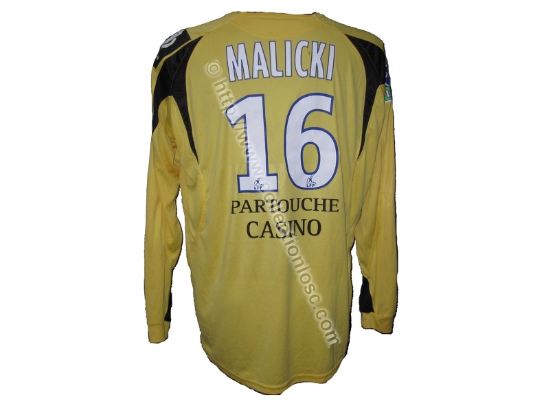 Maillot du LOSC porté par Grégory MALICKI en L1 saison 2007/2008