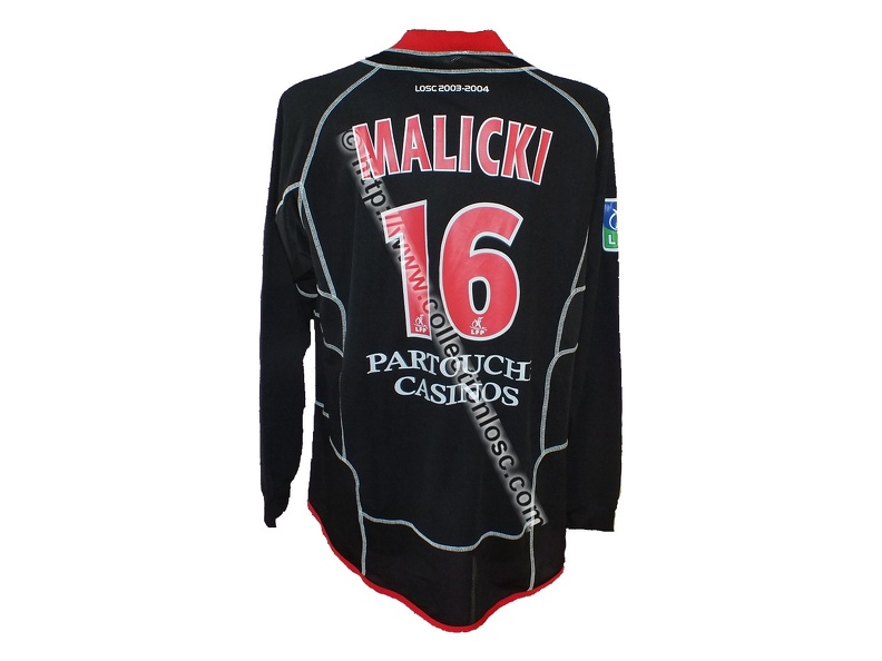 Maillot du LOSC porté par Grégory MALICKI durant la saison de D1 2003/2004